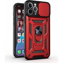 Piyasa Sepeti Kızaklı Tank Kılıf Apple iPhone 12 Pro Kırmızı