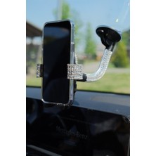 Gümüş Cama Telefon Tutucu