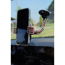 Siyah Baget Kırmızı Cama Telefon Tutucu