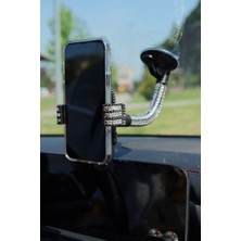 Gümüş Baget Füme Cama Telefon Tutucu