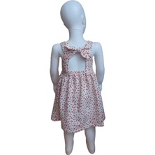 Babyelos Kız Bebek Pamuk Keten Elbise Kırmızı Çiçekli