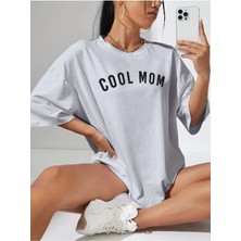 Woodroffe Cool Mom Baskılı Kadın / Kız Oversize Salas T-Shirt Boyfriend
