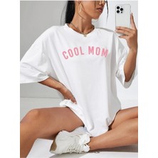 Woodroffe Cool Mom Baskılı Kadın / Kız Oversize Salas T-Shirt Boyfriend