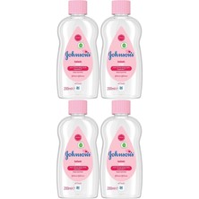 Johnsons Baby Bebek Yağı 200ML Nemlendirici (Pembe) (4 Lü Set)