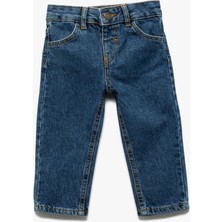Koton Beli Lastikli Düğmeli Cepli Pamuklu Denim Pantolon