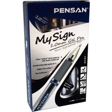 Pensan My Sign Jel Roller Kalem 1,0 mm Imza Kalemi Siyah (12 Li Paket)