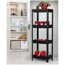 Nnstartshopping  Shelf Unit Raf Ünitesi Siyah Renk 4 Katlı ROYALEKS-81414