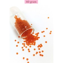 Nnstartshopping  Dökme Cam Kum Boncuk (8/0) 3 mm - 60 Gram - Şeffaf Turuncu - BNC206