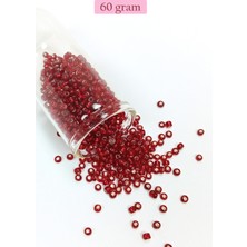 Nnstartshopping  Dökme Cam Kum Boncuk (8/0) 3 mm - 60 Gram - Koyu Kırmızı - BNC224