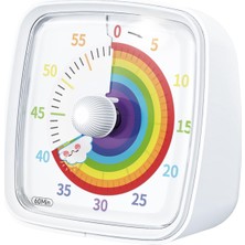 Noble1 Gece Işığıyla 60 Dakikalık Görsel Zamanlayıcı, Geri Sayım Sayacı, Çocuklar ve Yetişkinler Için Pomodoro Gökkuşağı Deseni Beyaz (Yurt Dışından)