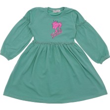 Kız Çocuk Elbise Barbie Baskılı