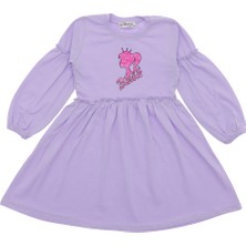 Kız Çocuk Elbise Barbie Baskılı