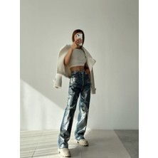 Varaklı Palazzo Kot Pantolon Jeans