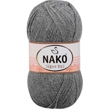 Nnstartshopping  1 Adet Süper Inci El Örgü Ipi 100 gr Gri Melanj 194