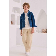 Miniğimin Cicileri Basic Kargo Cepli Erkek Çocuk Ceketli Lüx 3 lü takım - Mavibej