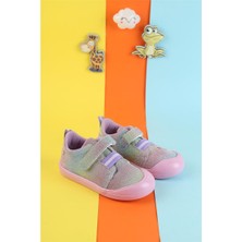 Moda Lime Unisex Tam Ortapedik Esnek Hava Alan Çocuk Spor Ayakkabısı Cırtlı Yumuşak Çocuk Renkli Sneaker
