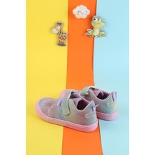 Moda Lime Unisex Tam Ortapedik Esnek Hava Alan Çocuk Spor Ayakkabısı Cırtlı Yumuşak Çocuk Renkli Sneaker