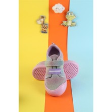 Moda Lime Unisex Tam Ortapedik Esnek Hava Alan Çocuk Spor Ayakkabısı Cırtlı Yumuşak Çocuk Renkli Sneaker