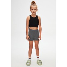 Koyu Gri Basic Kız Çocuk Dans Şort