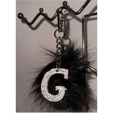 Arabasına Aşıklar Kulübü Siyah Tüylü G Harfi Anahtarlık