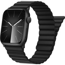 Raptic Watch 10 46MM Kordon Magnetik Tak Çıkar Silikon Strap Kayış Siyah