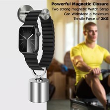 Raptic Watch 10 46MM Kordon Magnetik Tak Çıkar Silikon Strap Kayış Siyah