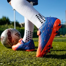 Mars Store1 Uzun Tırnaklı Çocuklar Aşınmaya Dayanıklı Kaymaz Eğitim Futbol Ayakkabıları, Turuncu (Yurt Dışından)