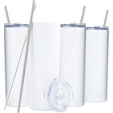 Noble1 Yalıtımlı Fincan Sıska Paslanmaz Çelik Bardak Seti -20OZ Pipetli ve Vakumlu Kahve Bardakları A (Yurt Dışından)