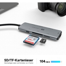 Comse Macbook Ipad Uyumlu Alüminyum 7 In 1 Hub 8k Hdmı 10 Gbps 100 W Pd ve Sd/tf Kart USB C 3.2 Gen2