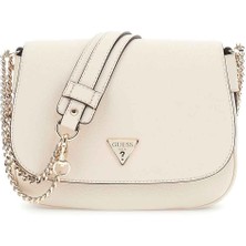 Guess Kadın Fedora Flap Shoulder Bags Omuz Çantası - Krem