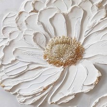 Aden Dekoratif Beyaz Çiçekler Kanvas Tablo