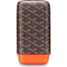 Cigarloong Maison Desenli Deri Puro Kılıfı 3'lü Turuncu 60RING