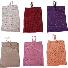 3nbe Renkli Kadın Atlet 6'lı Düz Tasarım %95 Pamuk %5 Elastan Nefes Alabilir Özellik