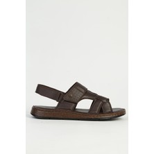 Pierre Cardin Hakiki Deri Erkek Kahve Sandalet PC-7331