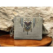 Vertiginoso Boncuk Işlemeli Kadın Portföy Clutch El Çantası