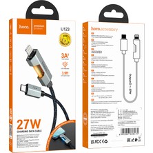 Hoco U123 Regent 27W Pd LED Işıklı Lightning To Type-C Hızlı Şarj Veri Kablosu