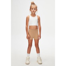 Sütlü Kahve Basic Kız Çocuk Dans Şort