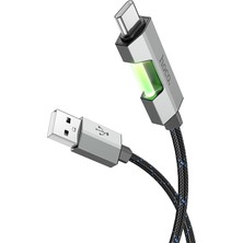 Hoco U123 Regent LED Işıklı Type-C To USB Hızlı Şarj Veri Kablosu