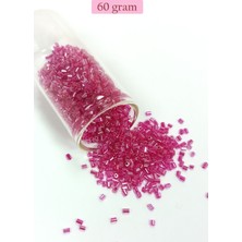 Royaleks Kesme Cam Boncuk 2mm - 60 Gram - Şeffaf Koyu Pembe - BNC394