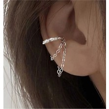 Takıconcept Deliksiz Kıkırdak Küpe, Zincirli Ear Cuff Kadın Küpe