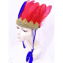 ENG Nessiworld Bordo Mavi Renk Tüylü Kızılderili Başlığı | Taraftar Başlığı