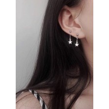 Takıconcept Yıldız Detaylı Kıkırdak Küpe 2'li Yıldız Küpe