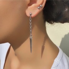 Takıconcept Unisex Spike Küpe Antik Gümüş Kaplama