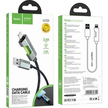 Hoco U123 Regent LED Işıklı Lightning To USB Hızlı Şarj Veri Kablosu