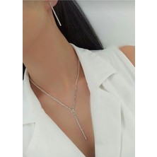 Takıconcept Abiye Kolye Küpe Set Taşlı Su Yolu Kolye Küpe Set