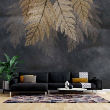 Altın Yaprak Desenli Duvar Kağıdı