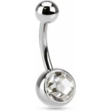 Takıconcept 316L Cerrahi Çelik Taşlı Göbek Piercing