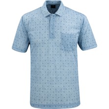 Çizgi Triko Erkek Polo Yaka Dijital Baskı Tişört - 5104