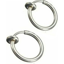 Takıconcept 316L Paslanmaz Çelik Deliksiz Fake Piercing Gümüş Çift