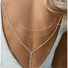 Takıconcept Kristal Taşlı Sırt Kolyesi - Vücut Aksesuarı